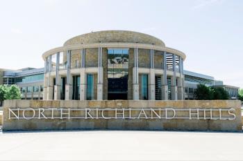 We drive by North Richland Hills city hall on the way to provide Heat Pump service.